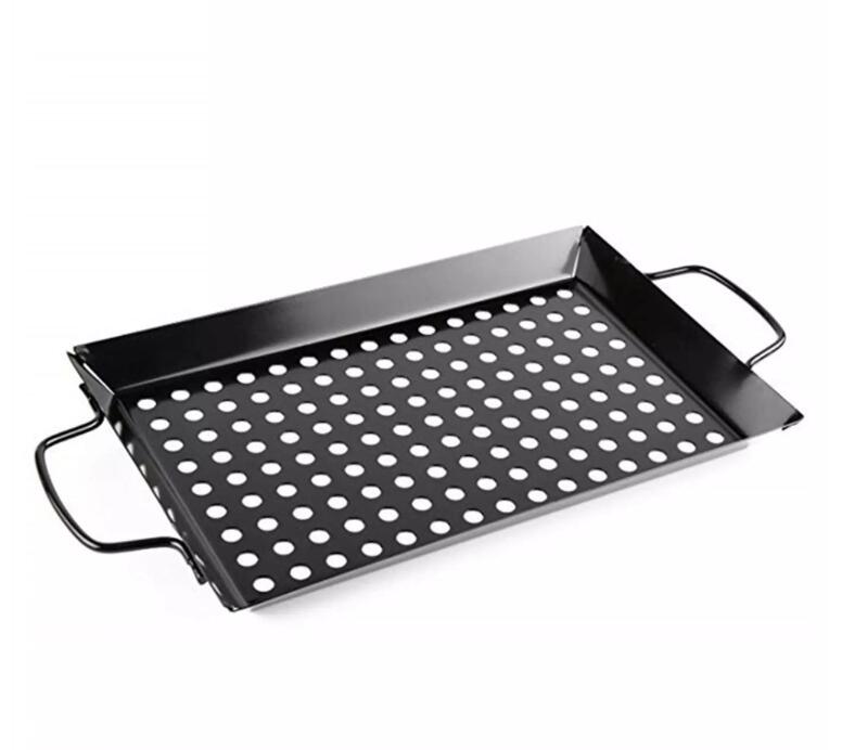 3 Styles Non Stick Heavy Duty Stainless Steel BBQ Vegetable Grill Basket Pan Set Environmentally Friendly  Barbecue Utensils