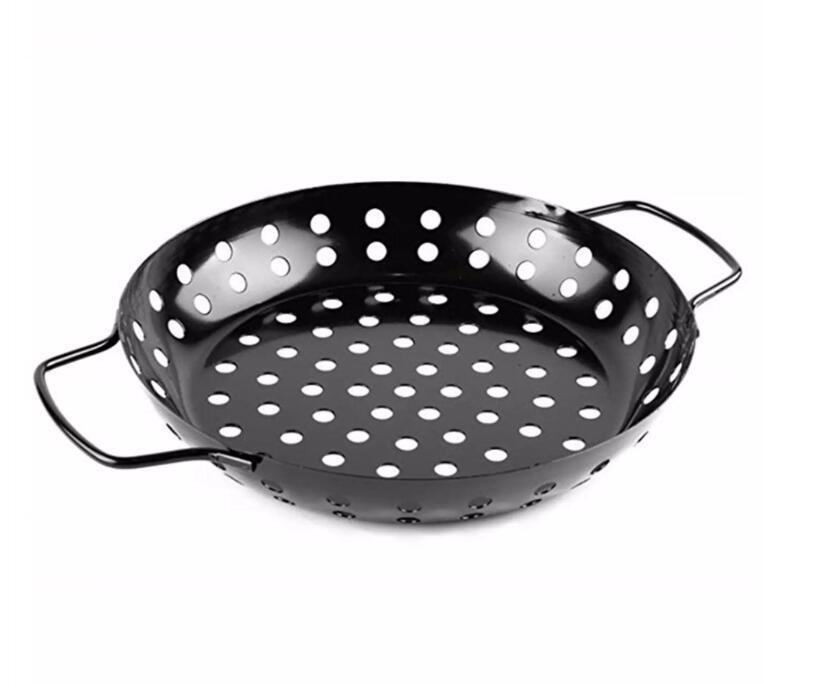 3 Styles Non Stick Heavy Duty Stainless Steel BBQ Vegetable Grill Basket Pan Set Environmentally Friendly  Barbecue Utensils