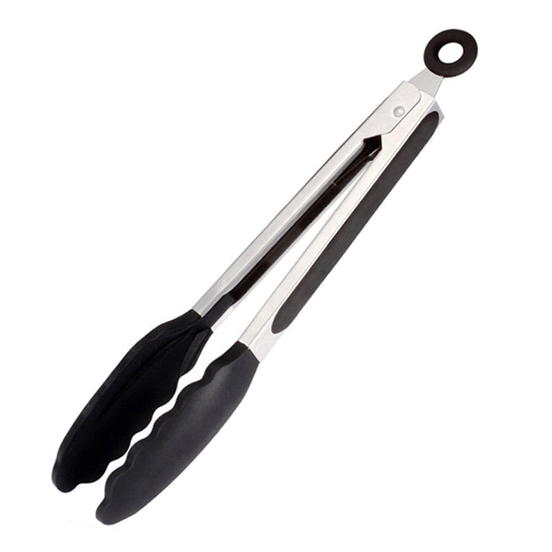 BBQ Tongs Basting Brush Set Silicone Oil Brush Kitchen Tongs BBQ Grill Food Meat Tongs Barbecue Tongs Oil Sauce Brush