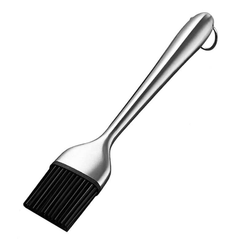 BBQ Tongs Basting Brush Set Silicone Oil Brush Kitchen Tongs BBQ Grill Food Meat Tongs Barbecue Tongs Oil Sauce Brush
